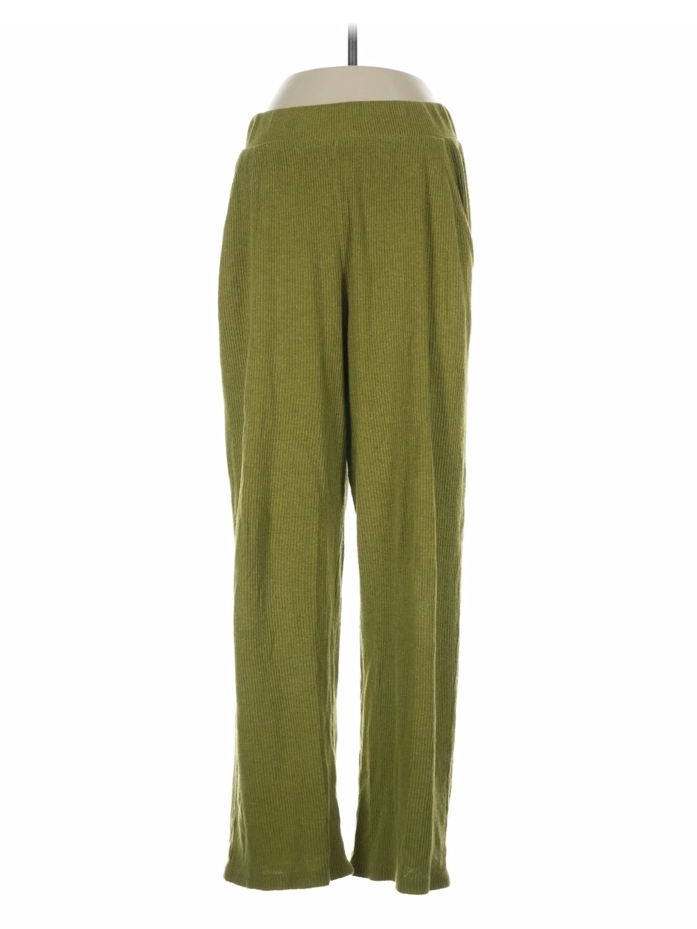 Back Beat Co. Olive Green Wide-Leg Knit Pants